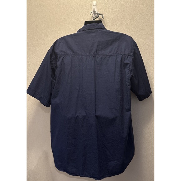 Wrangler Riggs Workwear  Navy Blue Short Sleeve‎ Button-Up Work Shirt Men Sz XXL - Picture 3 of 4